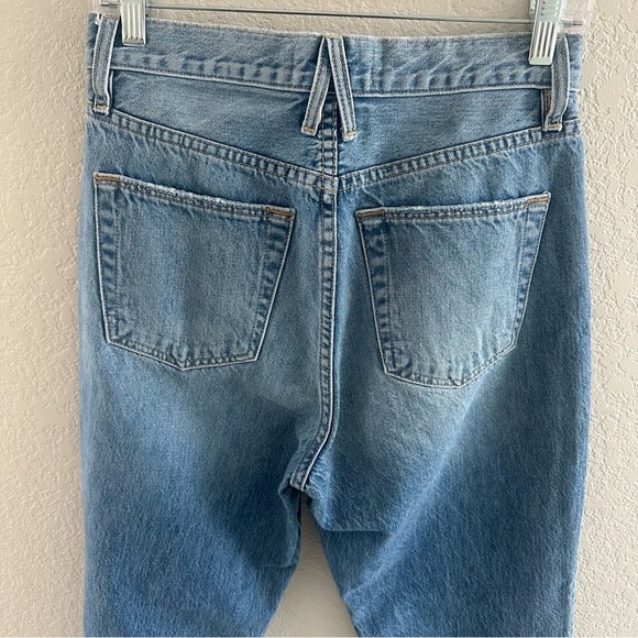 SLVRLAKE FRANKIE Blue Denim Cropped Flared Jeans - Picture 7 of 9